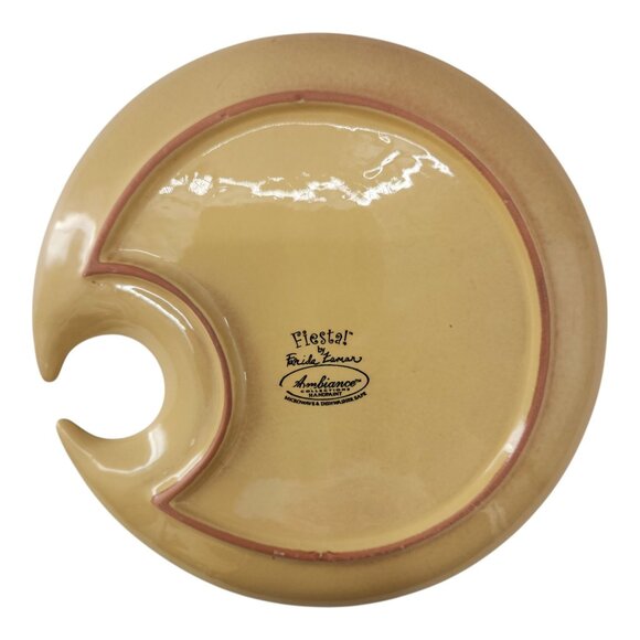 FIESTA Farida Zaman Ambiance Collection Ceramic 8" Handpainted Snack Plate - Picture 4 of 4